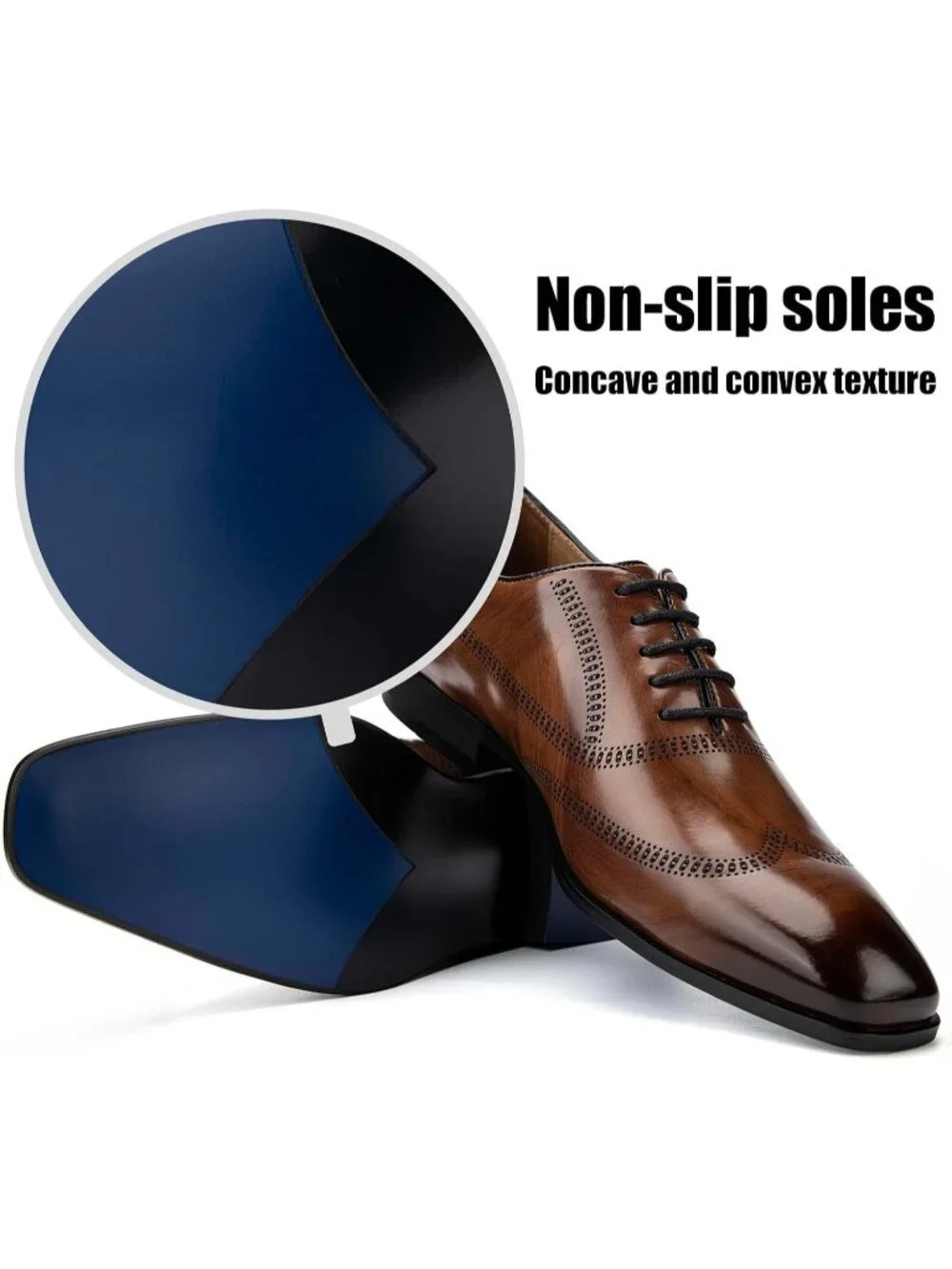 Men's Brown  Leather Lace Up Formal Casual Fashion Oxford Business Dress Shoes